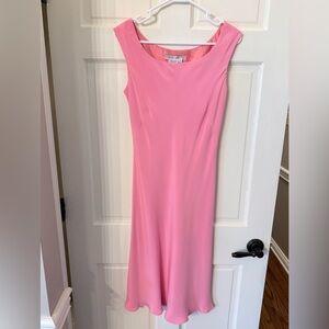 Maggy London Silk Pink Midi Dress